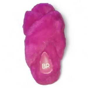 Nordstrom BP Hot Pink Plush Slippers Size 5.5 / 6 NWOT